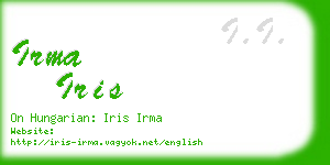 irma iris business card